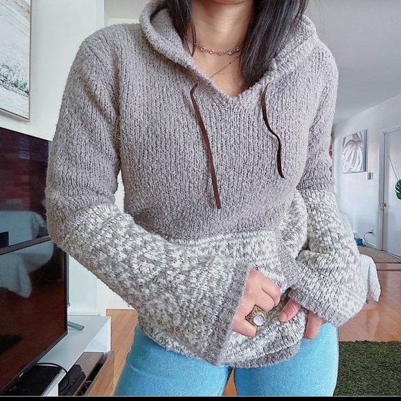 Vintage 80s knit Oversized hoodie - Picture 1 of 6